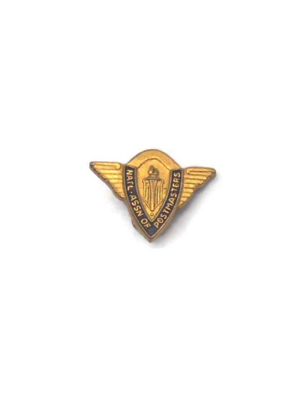 VTG Gold Tone & Blue Enamel National Assn of Postmasters of United States Pin.